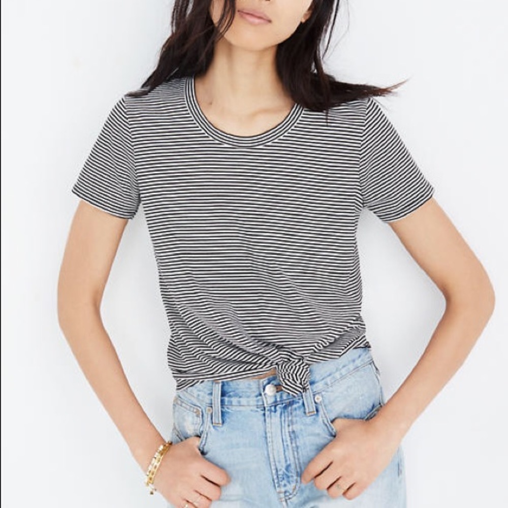 Madewell Knot-Front Tee in Stripe